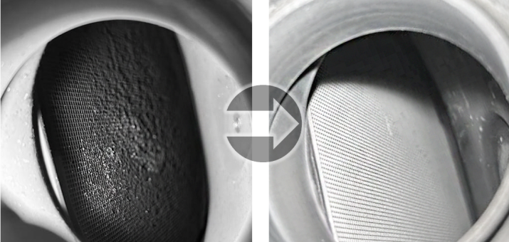 Dieselpartikelfilter vorher nachher vergleich, zusammen, schwarz-weiß