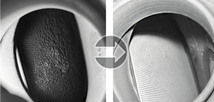 Verschmutzung Vergleich vorher nachher Dieselpartikelfilter vorher nachher vergleich, zusammen, schwarz-weiß